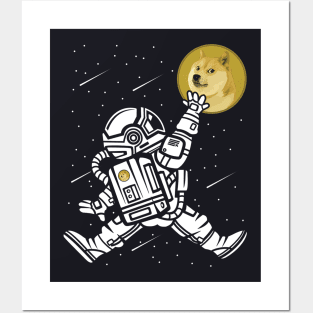 Astronaut Dogecoin DOGE Coin To The Moon Crypto Token Cryptocurrency Wallet Birthday Gift For Men Women Kids Posters and Art